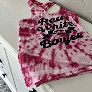 Red white and Boujee tank top